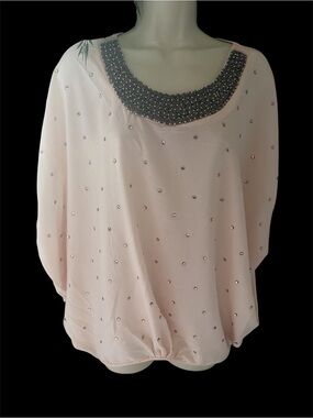 NWT BCBG pale pink blouse size XS loose fit